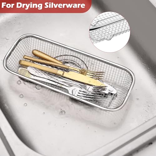 4Pack Stainless Steel Tumbler Cup Lid Organizer Inside Cabinet, Mason Jar Lid Holder, Rectangular Basket for Storage of Silverware, Chopsticks, straws and Utensils - style: SilverModern-4pack