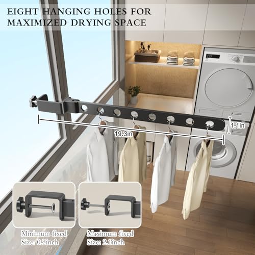 Foldable Drying Rack for Dorm, Laundry Drying Rack Collapsible with Clamp Design, Small Indoor Clothing Rack, No Drill, Space Saving, Suitable for RV, Balcony Railing, Door, Wardrobe, Bed Edges