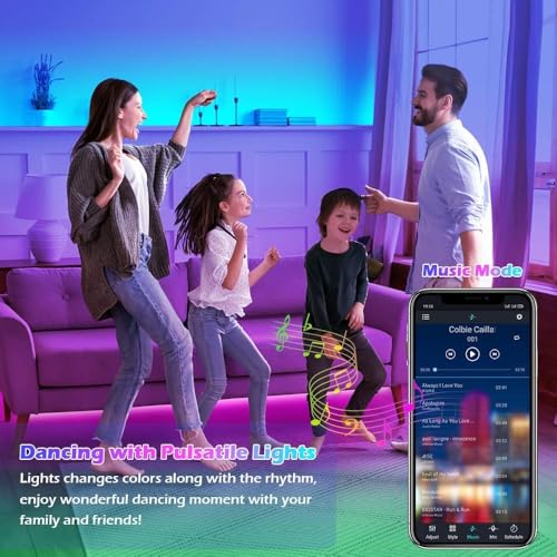 Led Strip Lights,20ft Led Light Strips Music Sync Color Changing RGB Led Strip Built-in Mic,Bluetooth App Control LED Rope Lights with Remote,5050 RGB Led Lights for Bedroom,Home,TV,Party,Christmas - size: 20FT