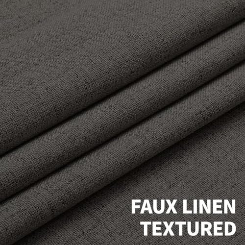 CUCRAF 100% Blackout Window Curtains 72 inches Long 2 Panels Set, Faux Linen Look Thermal Insulated Grommet Drapes, Room Darkening Curtain for Bedroom Living Room(W52 x L72 Inch, Grey) - color: Grey, size: 52"W x 72"L (Pack of 2)