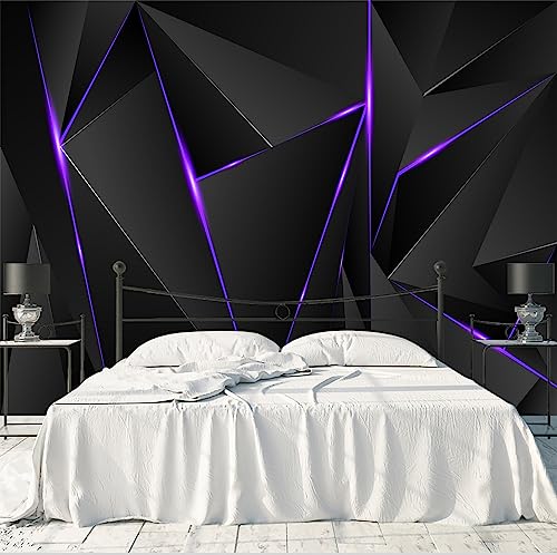 3D Black and Purple Geometric Wallpaper Mural for Game Room | 149"x96" Not Peel and Stick - color: Art Wall-18, size: 149" x 96"
