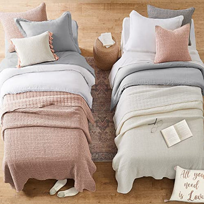 Levtex Home - Mills Waffle - Twin Quilt Set - Blush Cotton Waffle - Quilt Size (68 x 86in.), Sham Size (26 x 20in.) - color: Blush, size: Twin Quilt