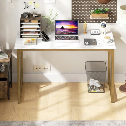 BestOffice Computer Desk,Home Office Desk, Modern Simple Style for Home Office Study Writing (Gold, 39 Inch) - color: Gold, size: 39 Inch