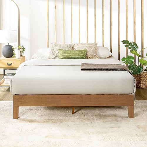 Mellow Naturalista Grand - 12 Inch Solid Wood Platform Bed with Wooden Slats - No Box Spring Needed - King (Natural Pine) - color: Natural Pine, size: King, style: 12 Inch Grand