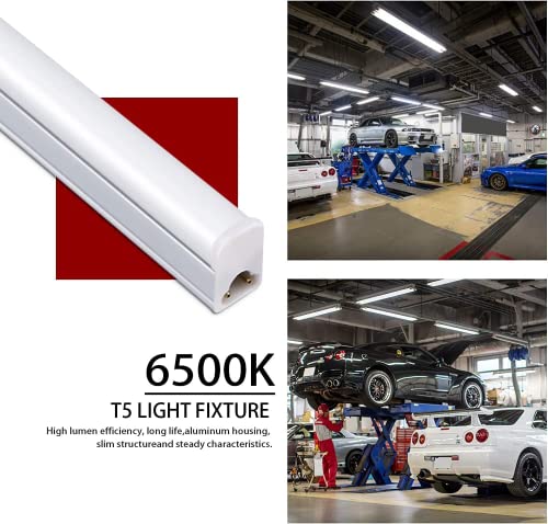 LED Shop Light for Garage, T5, 4FT, 20W, 2200LM, 6500K, 8 Pack | Linkable Expansion, Super Bright, Easy Installation, Aluminum Housing, Mounting Hardware Included, for Warehouse Workshop - color: Bright White-6500k, size: 4FT-8 Pack