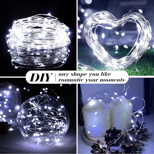 ZGWJ 6 Pack Fairy Lights Battery Operated with Remote, 7ft 20 LED Mini Fairy String Lights with Timer 8 Lighting Modes Waterproof for Halloween Christmas Tree DIY, Parties, Bedroom Decorations White