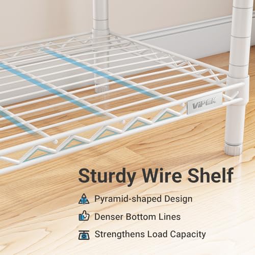 VIPEK V4C Heavy Duty Adjustable Clothing Rack, White Metal Closet Rack with Grey Cover, 57.9" L x 17.3" W x 76.4" H, 3 Hanging Rods & Side Hooks, Portable Closet - color: White Rack with Grey Cover, style: V4C