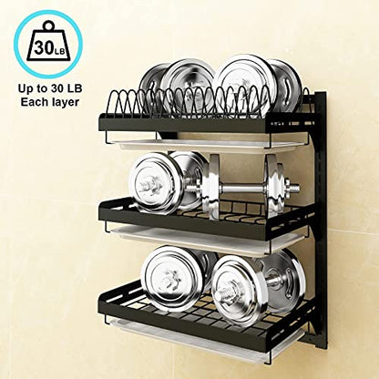 Wall Mounted Stainless Steel Dish Drying Rack Fruit Vegetable Storage Basket with Drainboard and Hanging Chopsticks Cage Knife Holder Kitchen Supplies Shelf Utensils Organizer (3-Tier) - color: 3-tier Dish Rack