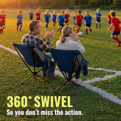 360 Swivel Camping Chair, Folding Portable Outdoor Camp Chair | A 360-degree swivel camping chair that turns to face the action, then folds down compact to carry anywhere.