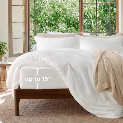 Bedsure Twin Size Duvet Cover with Fitted Sheet - 3 Pieces Prewashed Polyester Extra Soft Bedding Set, Includes 1 Duvet Cover 68''x90'' with Zipper Closure, 1 Pillow Sham, 1 Fitted Sheet, White - color: 00 - White (No Comforter), size: Twin (With Fitted S