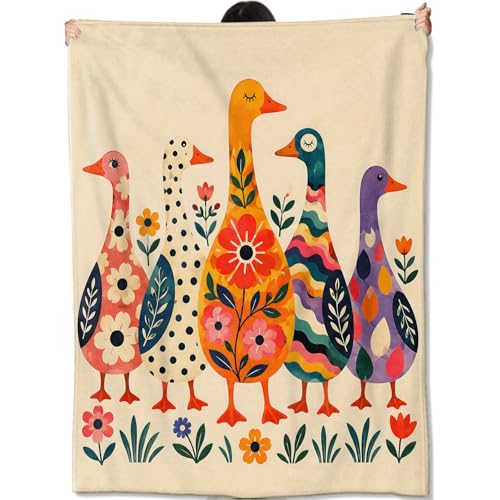 Cute Duck Blanket,Cartoon Animal Flannel Throw Blankets Gifts for Whimsical Room Decor Lovers,Soft Lightweight Decorative Cover for Couch Sofa Bedroom Travel,Home Accent,50×60 Inch - color: Duck, size: 50x60 Inch