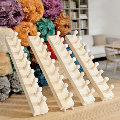 FOBEVTEF 53.9'' DIY Chunky Knit Blanket Loom, Wooden Loom Frame for DIY Throw Blankets, Adjustable Size Hand Knitting Kit | No Needles Required | Foldable & Portable | Beginner Friendly Yarn Craft - size: 53.9 inch