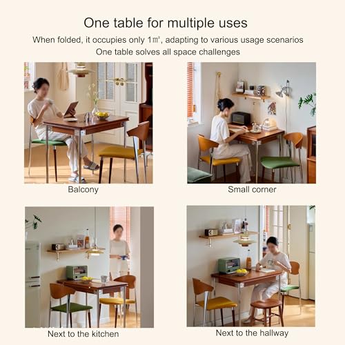 Multifunction Drop Leaf Kitchen Table Folding Expandable Dining Table for Small Spaces Dining Living Room Apartment