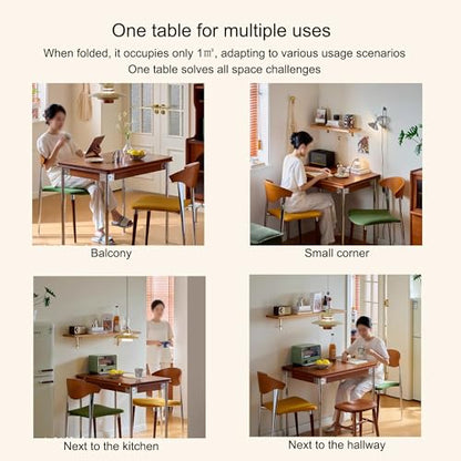 Multifunction Drop Leaf Kitchen Table Folding Expandable Dining Table for Small Spaces Dining Living Room Apartment