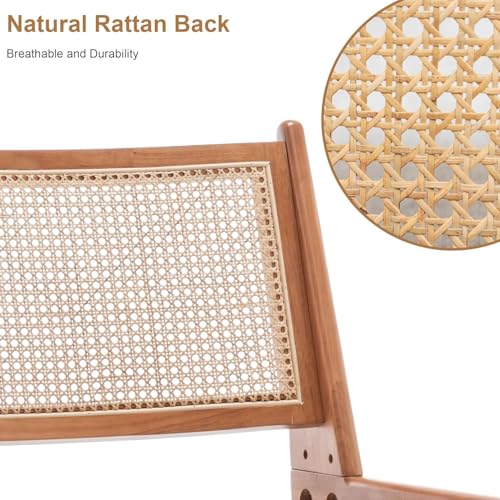 HAOBO Home Rattan Chair Mid Century Modern Accent Chair for Reading Living Room Home Bedroom