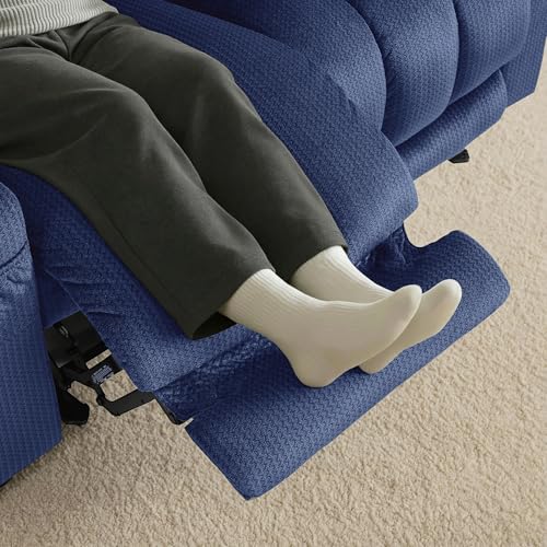 MCombo 56 in Reclining Loveseat Recliner with Heat & Massage PR648 (Blue) | 155° Zero Gravity, Dual Charging Ports, Cup Holders, FSC & OEKO Certified - color: Navy Blue, size: Loveseat Recliner with Zero Gravity