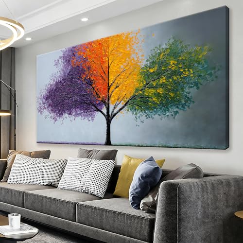 Canvas Wall Art Decor Purple Tree Of Life Canvas Art Wall Decor For Living Room Green Nature Botanical Wall Art Decor Modern Artwork Wall Art Decor Artwork For Home Bedroom Office Wall Decor 20×40 In - color: D-01M, size: 40"L x 20"W