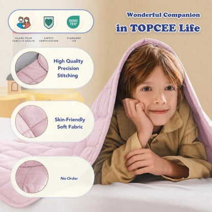 Weighted Blanket (5 lbs, 36" x 48") Cooling Throw Heavy Blanket for Sleeping Apply to 40-60 lbs, Soft Thick Breathable Blanket with Glass Bead, Easy Care - color: 02-pink, size: 36"×48"-5lbs