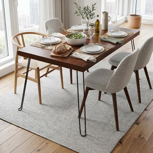 Wooden Folding Dining Table for 4, 47 x 30 Inch | Collapsible Hairpin Legs, Portable & Lightweight for Small Spaces - color: Walnut, size: 47 x 30