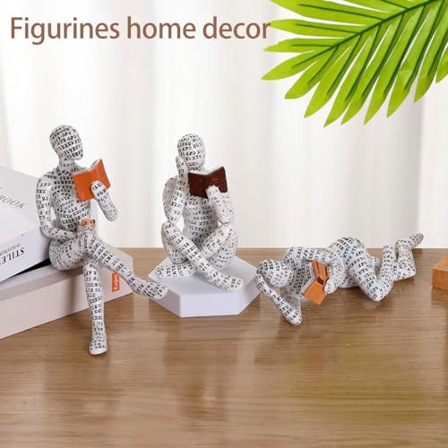 Modern Reading Woman Figurine - Home Decor Pulp Thinker Statue, Reading Women Sculpture Decoration for Home, Office, Living Room and Bookworms Abstract Thinker Statue for Shelf, Desk or Table