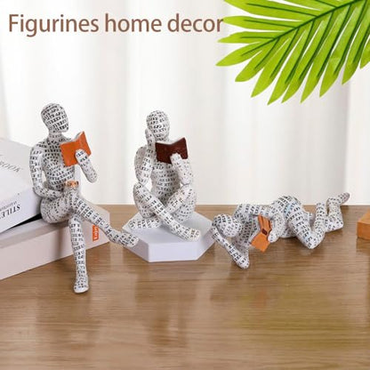 Modern Reading Woman Figurine - Home Decor Pulp Thinker Statue, Reading Women Sculpture Decoration for Home, Office, Living Room and Bookworms Abstract Thinker Statue for Shelf, Desk or Table