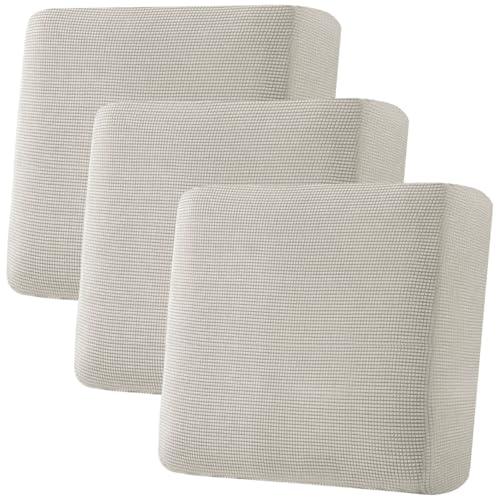 H.VERSAILTEX Super Stretch Individual Seat Cushion Covers - Sofa & Couch Cushion Slipcover Sets - Thick Jacquard Textured Twill Fabric (3 Piece XL Sofa Cushion Covers, Island Fossi) - color: Island Fossi, size: 3 Cushion XL Sofa