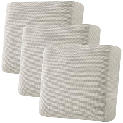 H.VERSAILTEX Super Stretch Individual Seat Cushion Covers - Sofa & Couch Cushion Slipcover Sets - Thick Jacquard Textured Twill Fabric (3 Piece XL Sofa Cushion Covers, Island Fossi) - color: Island Fossi, size: 3 Cushion XL Sofa