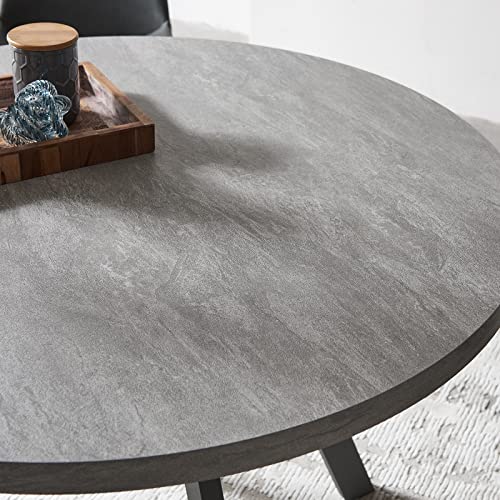 Zerifevni 45.3" Round Dining Table Set, Mid Century Modern Round Dining Table for 4-6 Person, Steel Legs, Leisure Coffee Table for Kitchen Dining Room, Save Space - color: 1 X Table