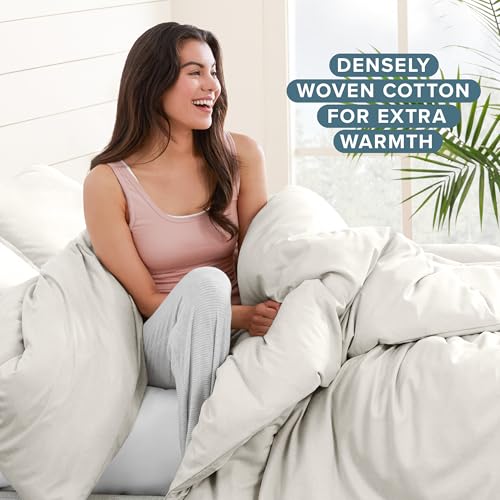 Bare Home Flannel Duvet Cover Set (Twin/Twin XL, Cream) | 100% Cotton, Velvety Soft, Heavyweight, Premium Flannel, Double Brushed, Includes Sham Pillow Cover - color: 06 - Cream (No Comforter), size: Twin/Twin XL