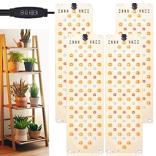 Grow Light,40W Ultra-Thin Panel Grow Lights for Indoor Plants,316LEDs Full Spectrum Grow Lights for Under Cabinet Plant, Grow Lamp with 3/9/12H Timer,10 Dimmable Levels for Plants Growing (4pcs) - color: 4pcs grow lights