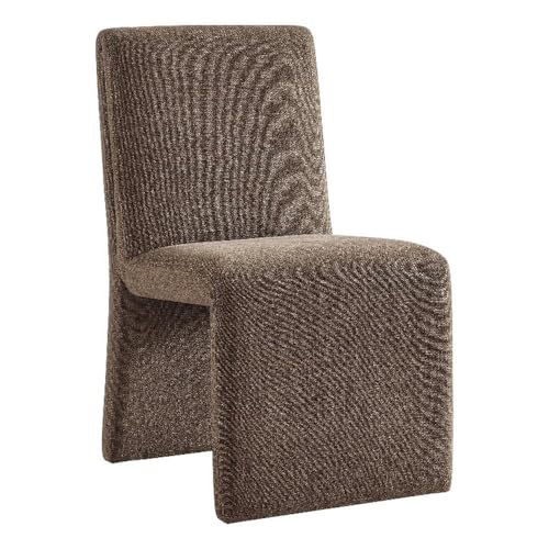 Modway Emory Fabric Slipper Dining Chair in Mocha – Upholstered Armless Dining Side Chair – Versatile Modern Accent Chair or Vanity Chair - color: Mocha