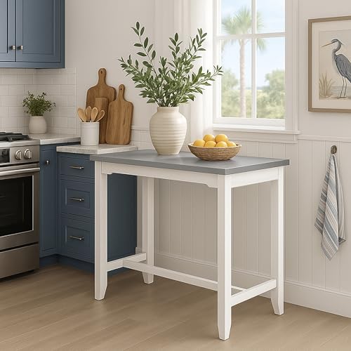 Hillsdale Furniture Hillsdale Clarion Side, Distressed Gray/Sea White Counter Height Table