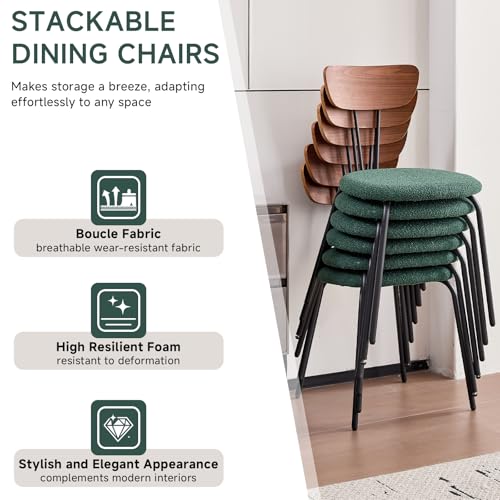 Stackable Guest Chairs Set of 12, Upholstered Waiting Room Chairs with Metal Legs for Reception, Breakroom, School, Meeting, Office - color: Dark Green, size: Set of 12