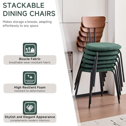 Stackable Guest Chairs Set of 12, Upholstered Waiting Room Chairs with Metal Legs for Reception, Breakroom, School, Meeting, Office - color: Dark Green, size: Set of 12