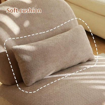 Camel Velvet Slippers Chair with Solid Wooden Legs, Low Profile Design | Cute Armless Accent Chair with Soft Cushion, Comfy Upholstered Side Chairs for Living Room, Bedroom, Balcony or Reading Room - color: Camel