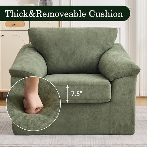 Boneless Single Sofa Chair, Modern Cloud Accent Chair, Comfy Deep Seat Couch for Living Room, Bedroom, Apartment, Small Space, No Assembly, Green - color: Green, size: Single Sofa