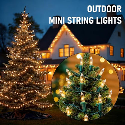 TW SHINE Warm White Christmas Lights Outdoor, 20FT 100 Count Incandescent Christmas Light Indoor, Waterproof Christmas Tree String Lights for Xmas Decorations | TW SHINE Christmas Light Indoor, Waterproof Christmas Tree String Lights for Outside Xmas Deco