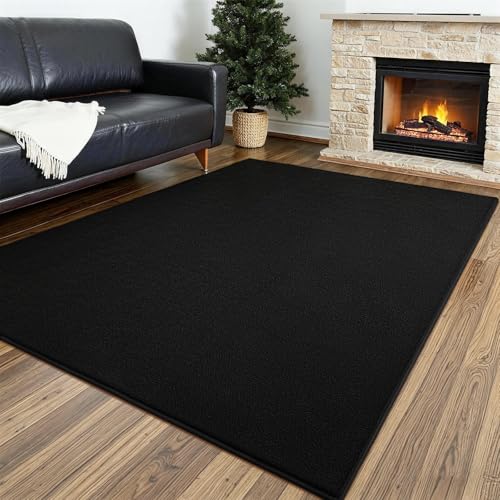 Vasofe 3x5 Black Rug, Area Rugs for Bedroom Living Room, Memory Foam Rug | Thickened Throw Carpet, Super Soft Kids Boys Girls Room Rug, Non Slip Washable Carpets for Dorm Nursery Classroom Office - color: Black, size: 3' x 5' (Rectangular)