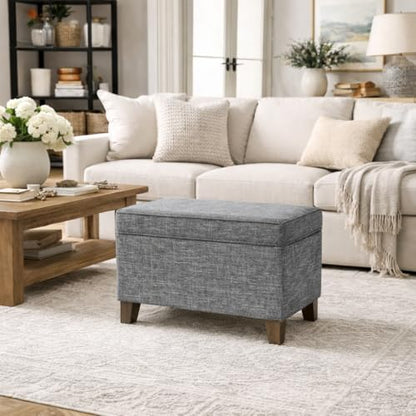 HomePop 24" Medium Square Storage Ottoman - Grey - color: Grey