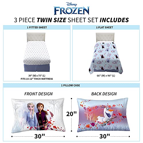 Franco Kids Bedding Super Soft Sheet Set, Twin, Disney Frozen 2 - color: Disney Frozen 2, size: Twin