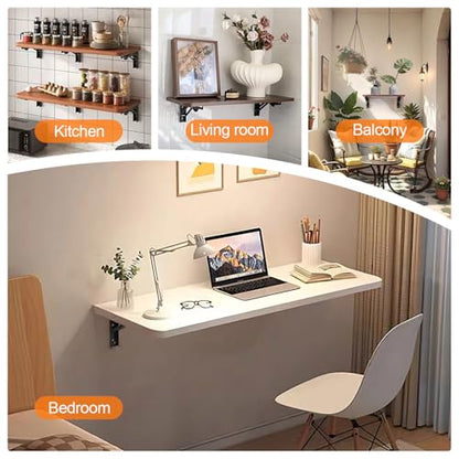 Folding Shelf Brackets 12 inch Foldable Shelf Bracket Heavy Duty Collapsible Shelf Brackets DIY Wall Mounted Fold Down Table Bracket Space-Saving for Benches Workstation (2PC, Max.Load 133 lbs) - size: 12 Inch