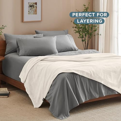 Bare Home Fleece Blanket Luxury Microplush (Full/Queen, Vanilla) | Ultra-Soft Lightweight Blanket for Bed, Sofa, and Couch, Cozy & Warm Blanket - color: 19 - Vanilla, size: Full/Queen