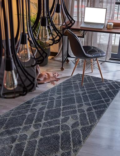 Hallway Runner Rug, 2'7" x 4' Washable Non-Slip Carpet Runner, Custom Size | Rubber Backed Runners for Hallways, Kitchen, Bathroom & Entryway, 2-35 Feet - color: Soft Grey, size: 2'7" x 4' (Runner)