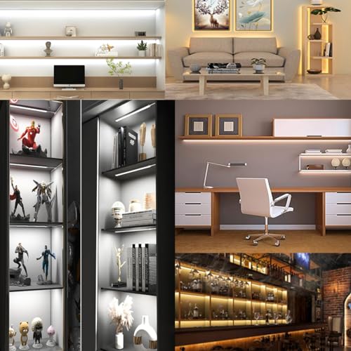 Under Cabinet Lighting, (8) Linkable 12-Inch Flexible LED Light Strips Kit, 20W 2000lm Daylight White, Durable LED Lights for Bookcases, Cabinets, Pantries, Showcase, Closet (Warm White) - color: Warm White