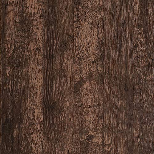 197''x17.7 Wood Wallpaper Brown Wood Paper Wood Plank Peel and Stick Wallpaper Removable Rustic Grain Self Adhesive Vintage Distressed Grain Cabinet Vinyl Roll - color: Wood Brown, size: 17.7" x 197"
