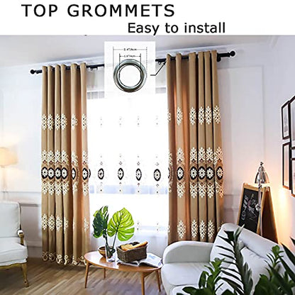 Simple Chenille Jacquard Blackout Window Elegance Curtains/Drapes/Panels/Treatments for Bedroom Living Room,Top Grommets (2 Panels) - color: Coffee-curtain, size: 54"W x 84"L (Pack of 2)