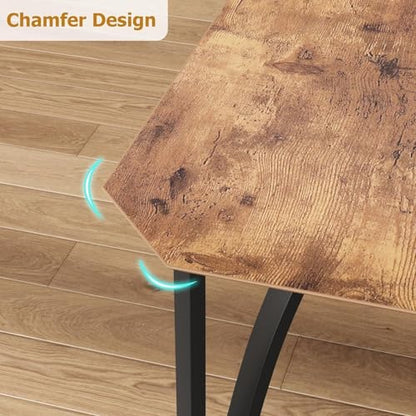IDEALHOUSE Dining Table Set for 4, Kitchen Table Set of 4 with Upholstered Cushion Chairs, Dining Room Table Set with Kitchen Chairs, Easy to Assemble, Suitable for Apartment - (Rustic Walnut) - size: 1* Table + 4* Chairs (Rustic Walnut)