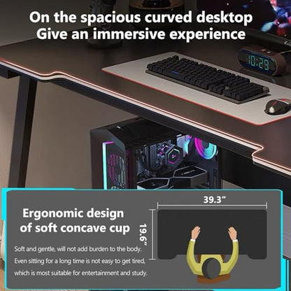 Gaming Desk Computer Writing Table Student Art Modren Simple Style PC Wood Suitable for Home, Office - color: Black, size: 47.2*23.6