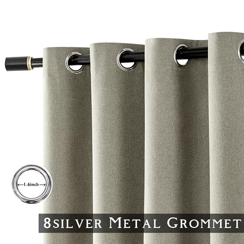 ChrisDowa Sand Blackout Curtains 45 Inches Long 2 Panels for Bedroom | Room Darkening,Light Blocking,Thermal Insulated,Faux Linen,Farmhouse,Grommet,Window Treatment,Drapes,Living Room,52x45 - color: Sand, size: 52"W x 45"L (Pack of 2)