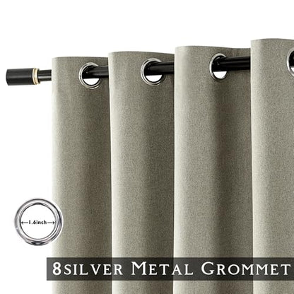 ChrisDowa Sand Blackout Curtains 45 Inches Long 2 Panels for Bedroom | Room Darkening,Light Blocking,Thermal Insulated,Faux Linen,Farmhouse,Grommet,Window Treatment,Drapes,Living Room,52x45 - color: Sand, size: 52"W x 45"L (Pack of 2)